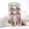 Clipe Garras de Osso de Dragão 4cm+2.5cm Cruzamento Simples Pequeno e Médio Combinação Clipe para Rabo de Cavalo Alto Meio Preso Cor Café com Leite Grampo de Cabelo