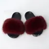 Pantuflas de Piel de Zorro Conjunto de Mujer Verano Popular en Internet Sandalias Planas de Piel Ins Pantuflas de Suela Suave Moda Europea y Americana