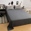 Conjunto de Cama de Quatro Peças Liso Casual Cobertor de Colcha Peça Única Roupa de Cama Dormitório Estudantil Cama Individual Conjunto de Lençol com Elástico de Três Peças