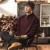 Textura Retrô Americana Veludo de Algodão Europeu Zíper Pesado Moletom com Capuz Masculino Outono 2026 Novo Gola Meia-Alta Marca Tendência Roupa Exterior
