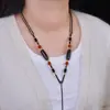 Cordón Colgante Thangka de Tíbet Tejido a Mano, Cordón de Collar Estilo Étnico, Cuentas Dzi, Jade, Artefactos Culturales, Cordón para Colgar Amuleto Budista al Cuello Venta al por Mayor