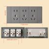 Jinmai oculto gris/blanco/dorado 118 enchufe con interruptor de 3 posiciones y 5 orificios doméstico panel de 3 posiciones de alta potencia con 15 orificios