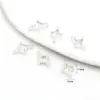 Colgante de Aro Doble de Oro Real de 18 Quilates con Zirconia en Forma de Rombo, Conserva el Color, Joyería Hecha a Mano para Bricolaje, Pendientes, Collar, Colgante Pequeño D44C