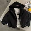 Jaqueta infantil acolchoada para inverno, corta-vento com capuz liso para meninos, casaco de algodão espesso para meninas, casaco de algodão estiloso para crianças