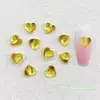 Novos acessórios de nail art de pêssego com fundo transparente bicolor, celebridade da internet, borda dourada, coração de cor mista transparente, acessórios para capa de celular DIY
