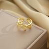 Anillo de circón de alta calidad para mujer, ligero, lujoso, nicho, diseño exquisito, sentido de la moda, personalizado, abierto, dedo índice, ins, moda, celebridad de Internet.
