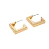 Pendientes de Metal Geométricos Europeos y Americanos Transfronterizos, Simples, de Gama Alta, Elegantes, Populares Versátiles para el Día a Día y Fiestas de Mujeres