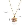 Collar para Mujer, Collar de Acero de Titanio con Colgante de Diseño Novedoso de Moda Nicho de Flor de Circonita con Forma de Corazón Trendy, Set de Temperamento