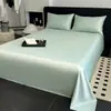 Sábana bajera ajustada de algodón 100% de 60S de color liso de una sola pieza, Sábana bajera ajustada de satén puro de algodón de alta calidad de doble capa, Sábana de cama de 3 piezas con funda de almohada