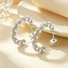 Pendientes de Acero Inoxidable con Forma de C, Modernos y de Estilo Retro, Incrustados con Perlas; Pendientes Sencillos y de Lujo de Acero de Titanio, Imitación de Perla; Al por Mayor en Stock