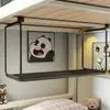 Estante de almacenamiento para litera de dormitorio, cesta colgante para aperitivos en la mesita de noche sin taladro, organizador de almacenamiento para cama, estante colgante para debajo del escritorio de dormitorio estudiantil