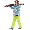 Traje de esquí para niños con elefante bebé Phoebe transfronterizo, cálido, grueso, resistente al viento, impermeable, chaqueta y pantalones para niños y niñas