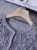 Novo Suéter de Caxemira da Marca E Outono Moda Luxo Leve Crochê Feito à Mão Malha de Lã de Caxemira Vazada Cardigan para Mulheres