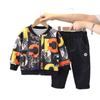 Traje de Otoño para Bebé Niño, Conjunto de Dos Piezas de Ropa para Bebé de Primavera y Otoño con Chaqueta con Cierre y Letra Grande para Niño