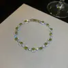 ¡Pulsera apilada de diamantes de colores! Pulsera de calabaza con circonita chapada en oro real, joyería de diseño niche estilo ins coreano para mujer