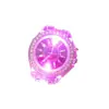 Relógio popular geneva luminoso moda colorido flash led silicone relógio Diamante relógio de casal geneva