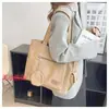 Bolsa de lona tipo tote para estudiantes universitarias, versátil y de gran capacidad, adecuada para ir al trabajo y llevar libros a clase, con cierre.
