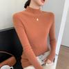 Ropa de primera línea suéter de cachemira de cuello alto para mujer a rayas adelgazante estilo coreano camiseta interior suéter de una pieza sin costuras suéter de lana cubierta