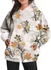 Sudadera con capucha de camuflaje para mujer de Amazon Otoño Nueva Sudadera deportiva extragrande con capucha y bolsillo con estampado de hojas de arce