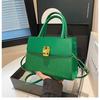 Bolso de Mano con Patrón de Cocodrilo Europeo y Americano Moda Casual para Mujer Retro Nuevo Color Sólido 2025 Hebilla de Cierre Hombro Cruzado Moderno