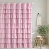 Cortina de Ducha Grande de Encaje Hecha a Mano Impermeable y a Prueba de Moho Tela de Poliéster Viene con Gancho de Plástico Tipo C Venta Directa de Fábrica de Cortinas de Baño