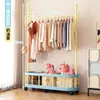 Perchero de Pie Estilo Dopamina para Dormitorio, Residencia Estudiantil, Habitación Pequeña del Hogar, Almacenamiento Móvil de Ropa y Tendedero