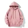 Moletom com capuz liso e forrado de fleece, novo, para homens, moda transfronteiriça, estilo coreano casual, corte solto, ombro caído