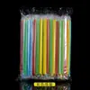 1000 Canudos Descartáveis para Bubble Tea, Canudos Grossos, Embalados Individualmente, Canudos Grandes de Plástico Transparente Coloridos Atacado