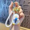 Llavero Colgante Oso Violento de Dibujos Animados de Resina Encanto para Bolso de Pareja Cordón para Llave de Coche Colgante para Teléfono Pequeño Regalo