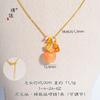 Puzuo Color Fuerte que Conserva el Color Dorado Arena Esmalte Seguro Fruta Círculo Pequeño Collar Colgante de Manzana Diseño de Nicho Cadena de Clavícula