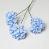 Flor Artificial de Hortensia de 3 Cabezas Flor Falsa de Boda Flor para Techo de Salón de Bodas Flor de Plástico Fila de Flores de Boda Flor de Seda