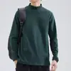 Camiseta interior de terciopelo alemán de doble cara para hombre, otoño e invierno, color liso, cuello semi-alto, manga larga, camiseta térmica calefactora, primera generación de pelo