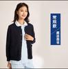 Suéter de enfermeira feminino com forro de fleece, casaco cardigã espesso, outono e inverno, azul escuro, suéter quente, roupas de enfermeira, macacão