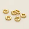 Cobre Dorado Real Conservador de Color Anillo con Agujero Grande Espaciadores Rueda Espaciadores de Circonita Cuentas para Hilo Pulsera Accesorios DIY Materiales para Cuentas