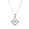 Collar de Corazón Palpitante Simple Estilo Coreano con Circonita y Trébol de Cuatro Hojas Colgante de Plata 925 Cadena para Clavícula Joyería Lista para la Venta