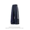 Pantalones Deportivos Casuales Gruesos con Rayas Laterales Estilo Americano Lenomine para Hombre, Otoño e Invierno con Forro de Felpa