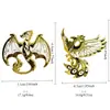 Broche Retro de Aleación de Dragón y Fénix Europeo y Americano, Insignia Metálica Creativa Personalizada, Accesorio de Ropa Unisex