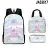 Mochila escolar con diseño de perro canela y orejas grandes de Sanrio, bolsa para el almuerzo para niños, estuche para lápices, juego de tres piezas