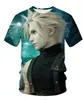 2025 Camiseta Tema Final Fantasy Masculina Feminina Tops Anime Manga Curta Casual Tamanho Grande Tops Streetwear