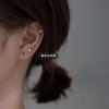Pendientes Eloch de plata s925 con forma de mini cuadrado, pequeños, geométricos, con diamantes negros y agujeros para las orejas, para estudiantes, G8839