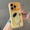 Funda de teléfono divertida con temática de cachorro para Apple 17 Pro Max, iPhone 16 y Huawei, con una carcasa suave y una ventana en forma de corazón