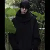 Sudadera con capucha de cuello alto para hombre con ansiedad social, nuevo estilo de invierno, corte holgado, forrada de forro polar, chaqueta cálida, ropa casual versátil para exteriores