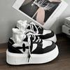 Zapatos Blancos de Plataforma con Suela Gruesa para Mujer Combinan con Todo 2024 Nuevos Otoño Zapatos para Aumentar la Altura para Hombres Bajos con Falda Tenis Casuales Blancos
