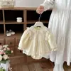 Roupas para Bebê Menina Primavera Outono Novo Body de Manga Longa Saia de Renda Macacão Doce para Bebê Roupas de Engatinhar Tendência