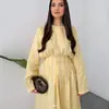 Vestido europeo y americano popular de AliExpress para mujer, plisado, con cintura atada y dobladillo amplio