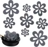 Conjunto de Porta-Copos e Porta-Pratos de Feltro Floral Vazado Azul para Cozinha de Casa, Porta-Tigelas, Porta-Pratos, Decoração de Festa, Jogos Americanos de Vários Tamanhos