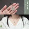 Colgante de Candado con Patrón de Nube de Ágata, Hebilla de Paz Buda Sonriente Luna Blanca de Ágata Colgante de Jade, Ágata Natural