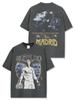 Camiseta de Manga Corta Estampada de Ronaldo Ronaldo Retro Americano Transfronterizo Vintage Holgada Pesada de Cuello Redondo Sudadera con Capucha