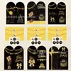 Cartão de Aniversário Inglês Estilo Floral Minimalista de Luxo Cartão Pequeno Criativo com Bênção Manuscrita Conjunto com Envelope