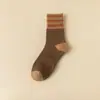 Meias de Inverno Meias de Cano Médio para Mulheres Meias de Outono e Inverno Meias de Fio Felpudo Meias Quentes com Forro de Fleece Meias Absorventes de Suor e Desodorantes